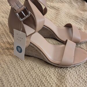 A New Day Women's Tan Wedge Sandals